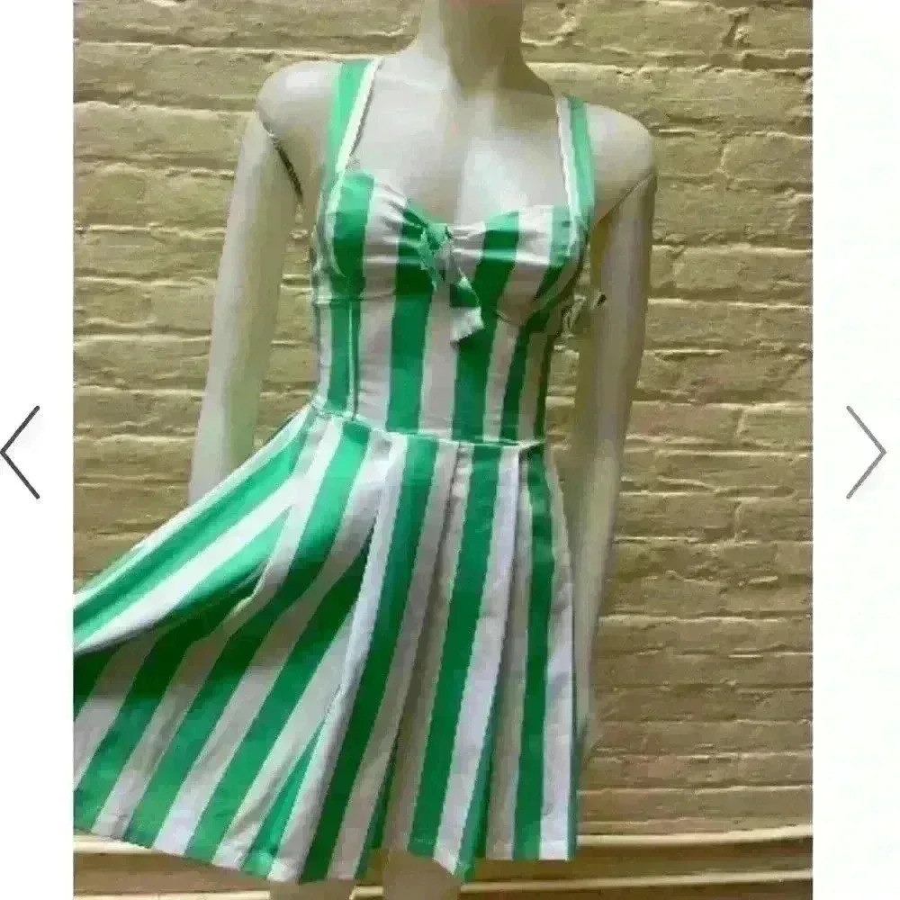 MSKollection Women’s M Retro Striped Dress Versatile Strap Summer Pin Up Playful - Picture 11 of 13